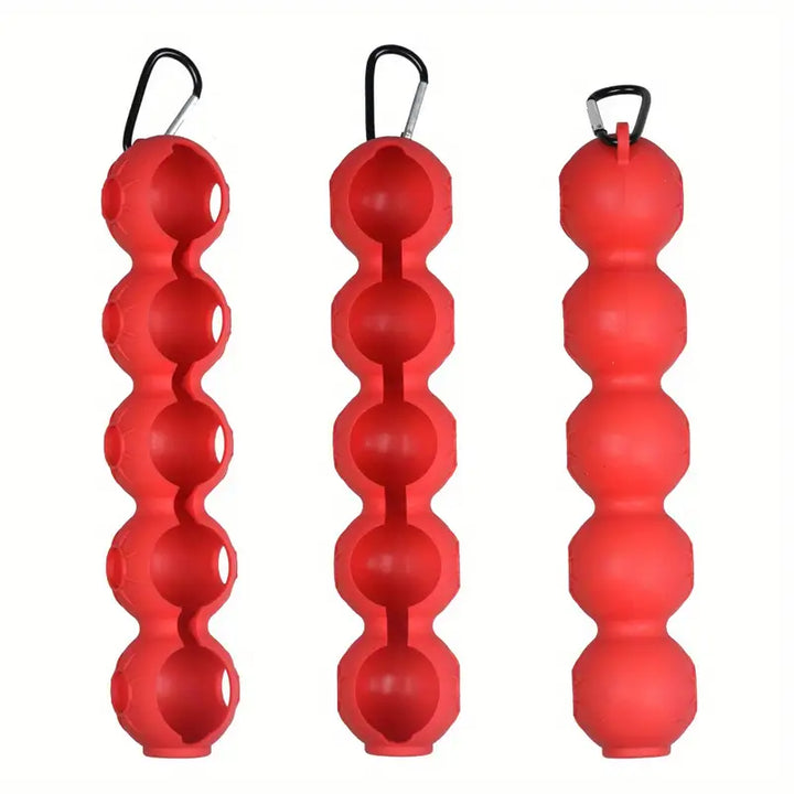 5-Ball Deluxe Golf Ball Holder – High-Capacity Clip-On Carrier with Tee Slots