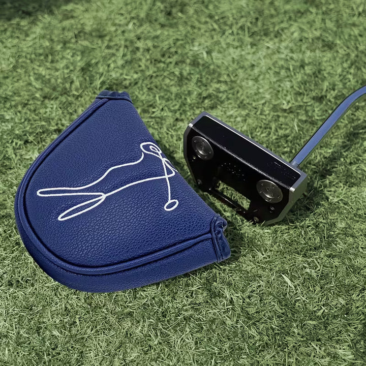 Navy Blue Mallet Putter Headcover – Golfer in Motion PU Leather
