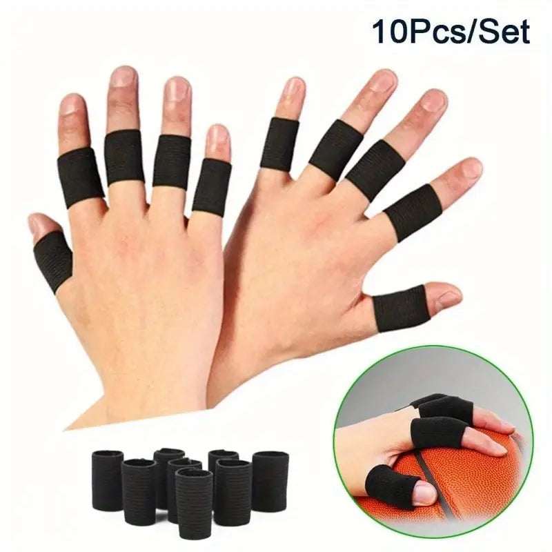Nylon Finger Splint Sleeves (10-Pack) – Elastic Compression Support & Joint Protector