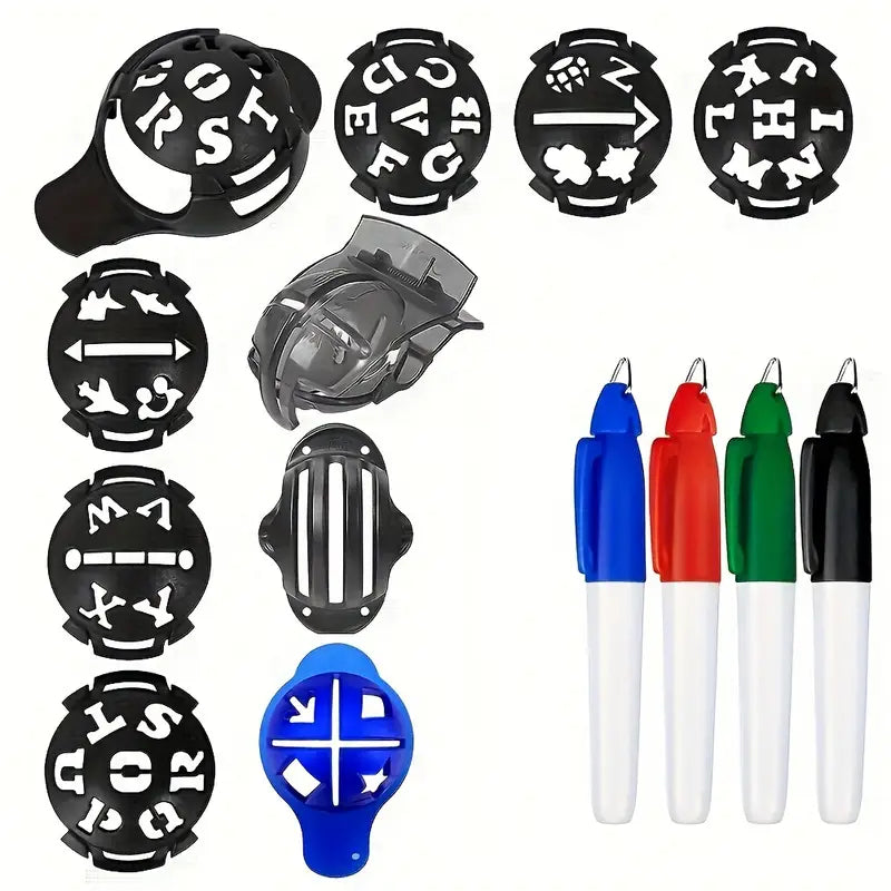 14-Piece Ultimate Golf Ball Liner Mega-Pack – Professional Marking Templates & Alignment Stencils