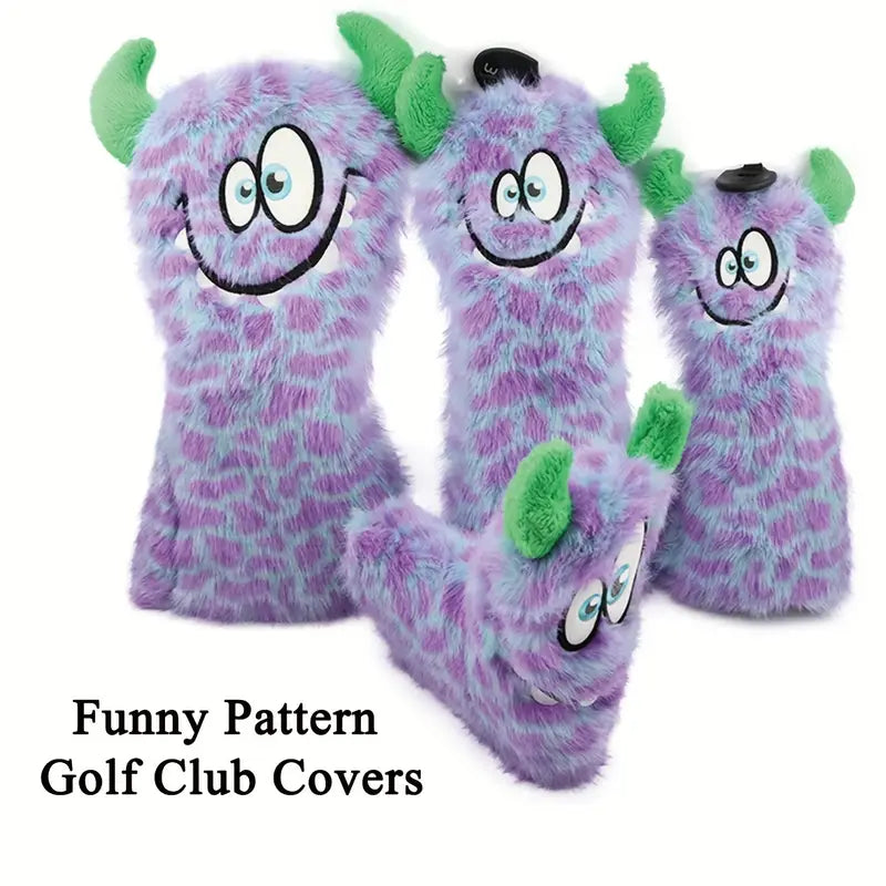Funny Little Devil Plush Golf Headcovers – Purple (Driver, Fairway, Hybrid)