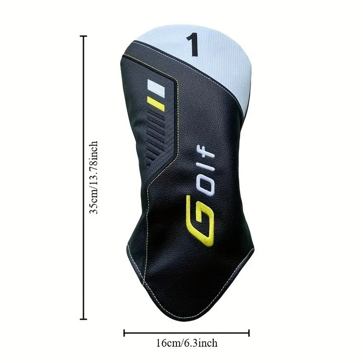 4-Piece Sport Edition Golf Headcover Set – Black & White PU Leather