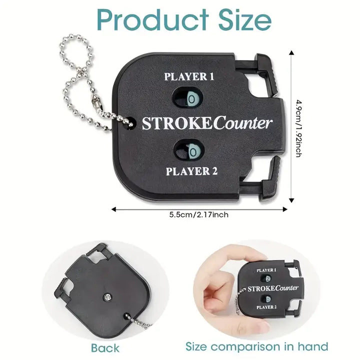 2-Player Golf Stroke Counter – Dual Dial Scorekeeper with Keychain Clip
