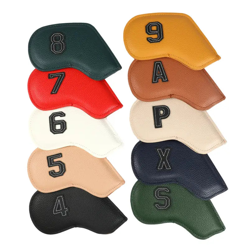 10-Piece Multicolor Golf Iron Head Covers – Double-Sided Numbers