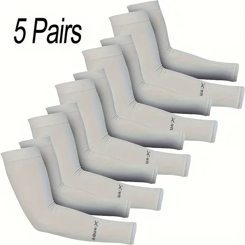 Cooling Arm Protective Sleeves (5-Pack) – UPF 50+ UV Sun Shield & Breathable Compression