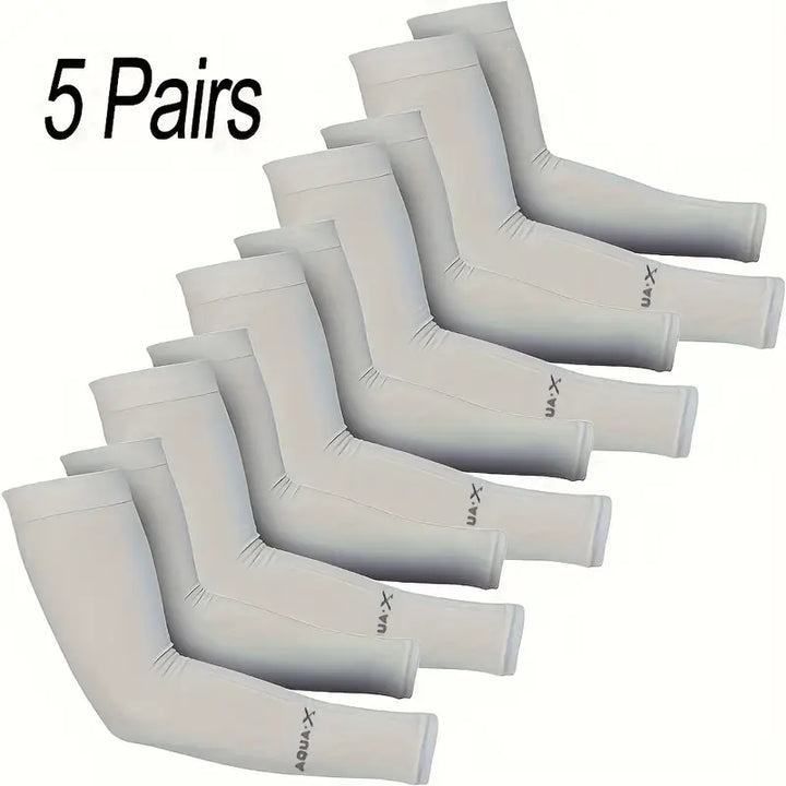 Cooling Arm Protective Sleeves (5-Pack) – UPF 50+ UV Sun Shield & Breathable Compression