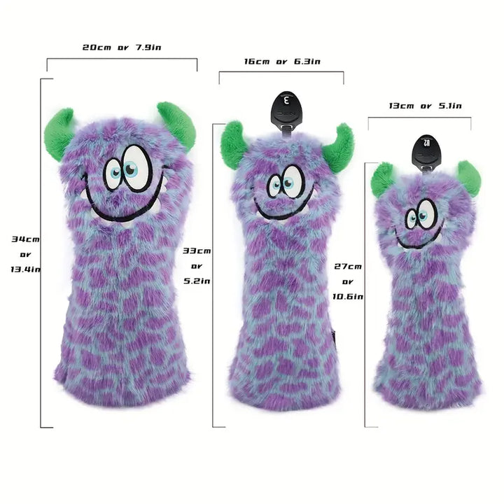 Funny Little Devil Plush Golf Headcovers – Purple (Driver, Fairway, Hybrid)