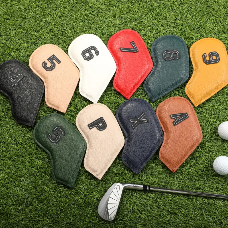 10-Piece Multicolor Golf Iron Head Covers – Double-Sided Numbers