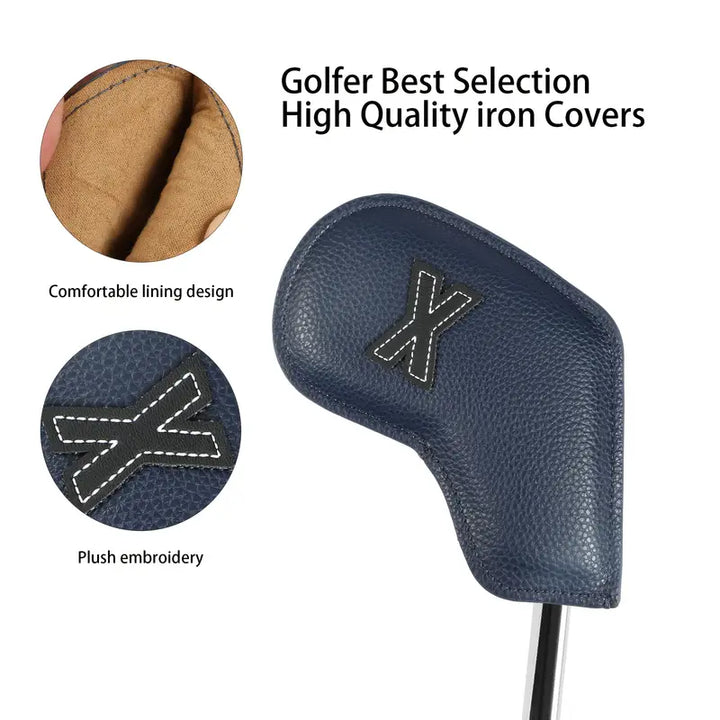 10-Piece Multicolor Golf Iron Head Covers – Double-Sided Numbers