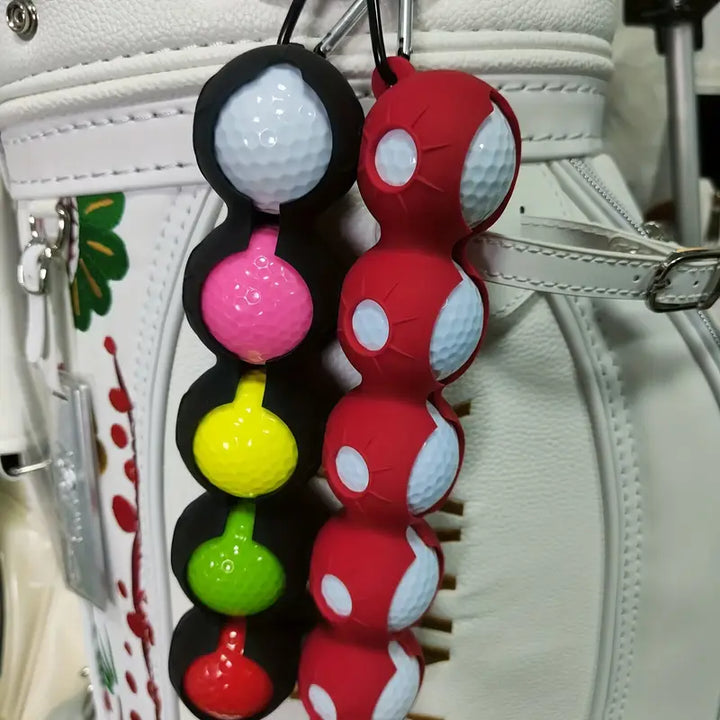 5-Ball Deluxe Golf Ball Holder – High-Capacity Clip-On Carrier with Tee Slots