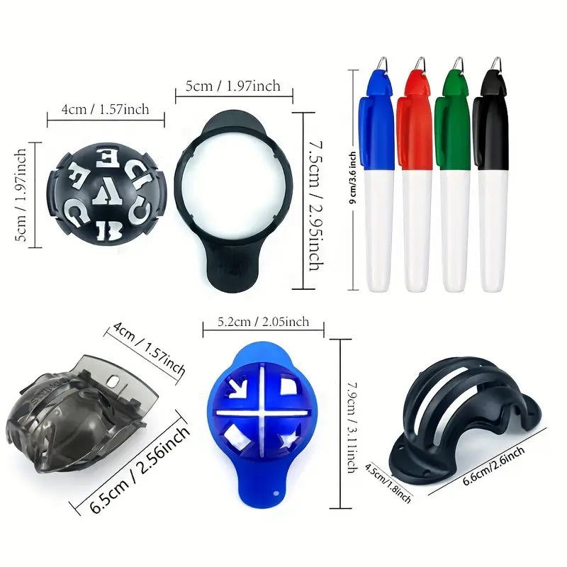 14-Piece Ultimate Golf Ball Liner Mega-Pack – Professional Marking Templates & Alignment Stencils