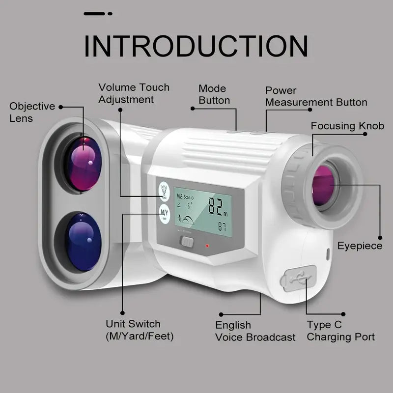 Precision 600M Golf Laser Rangefinder – 6x Magnification with Pin-Lock & Slope Compensation