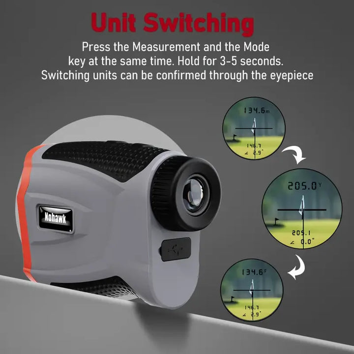Pro-Series 1000m Rechargeable Golf Rangefinder – High-Precision Laser with Slope, Flag-Lock & USB Charging