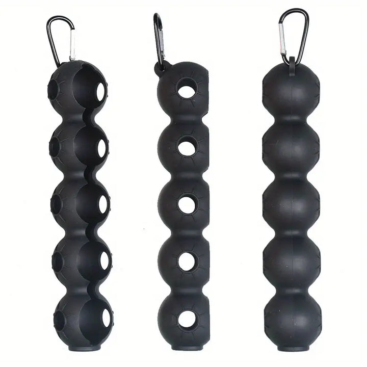 5-Ball Deluxe Golf Ball Holder – High-Capacity Clip-On Carrier with Tee Slots