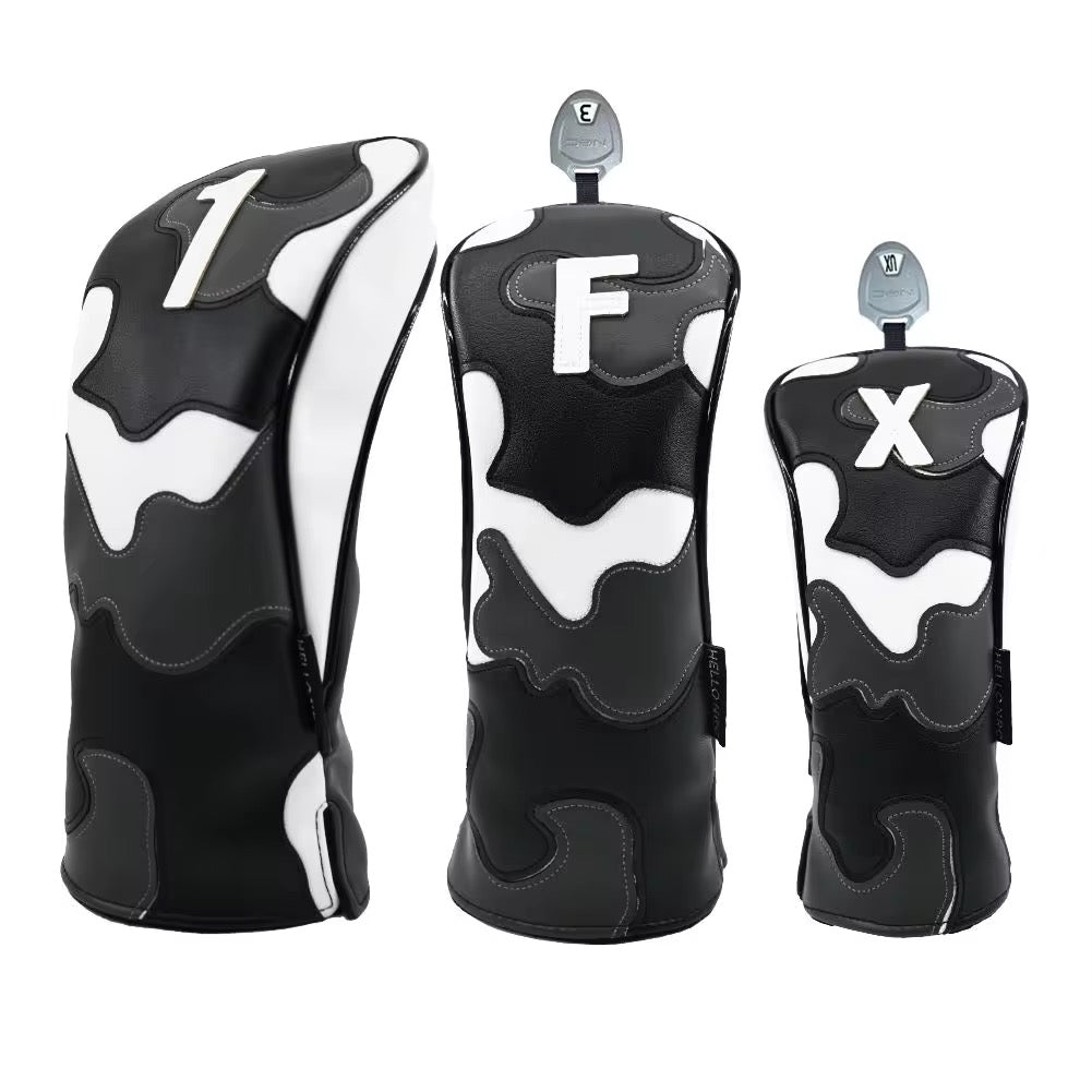 Urban Camouflage Golf Headcovers – Stitched PU Leather (Driver, Fairway, Hybrid)