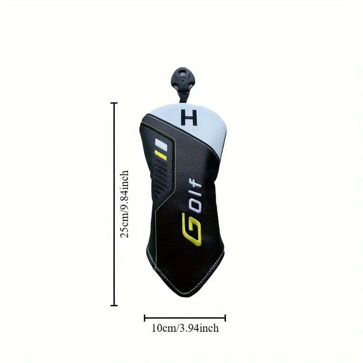4-Piece Sport Edition Golf Headcover Set – Black & White PU Leather