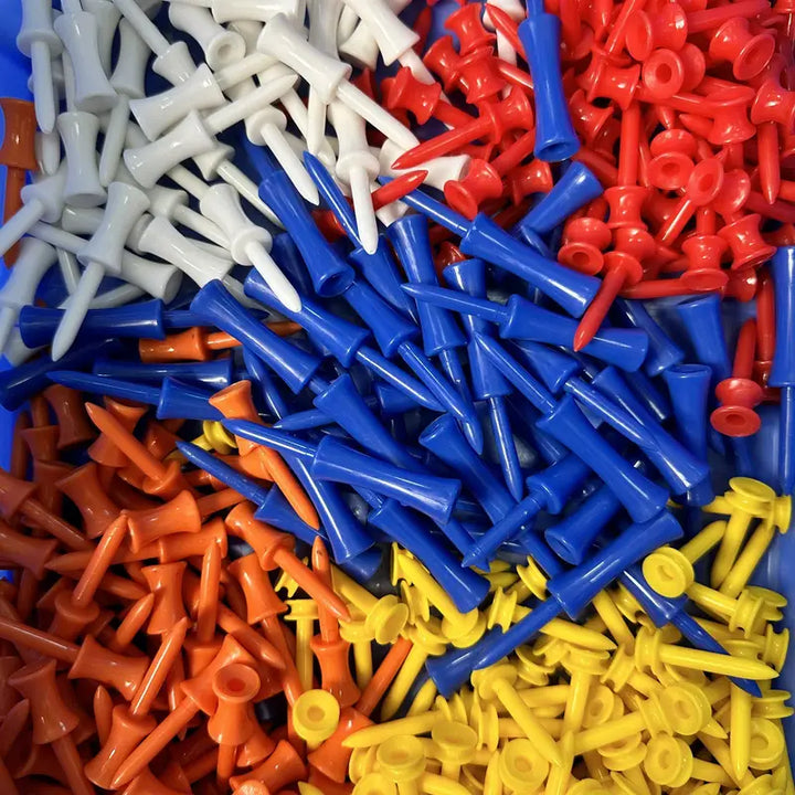 Step-Down Plastic Golf Tees – 20pcs Mixed Heights