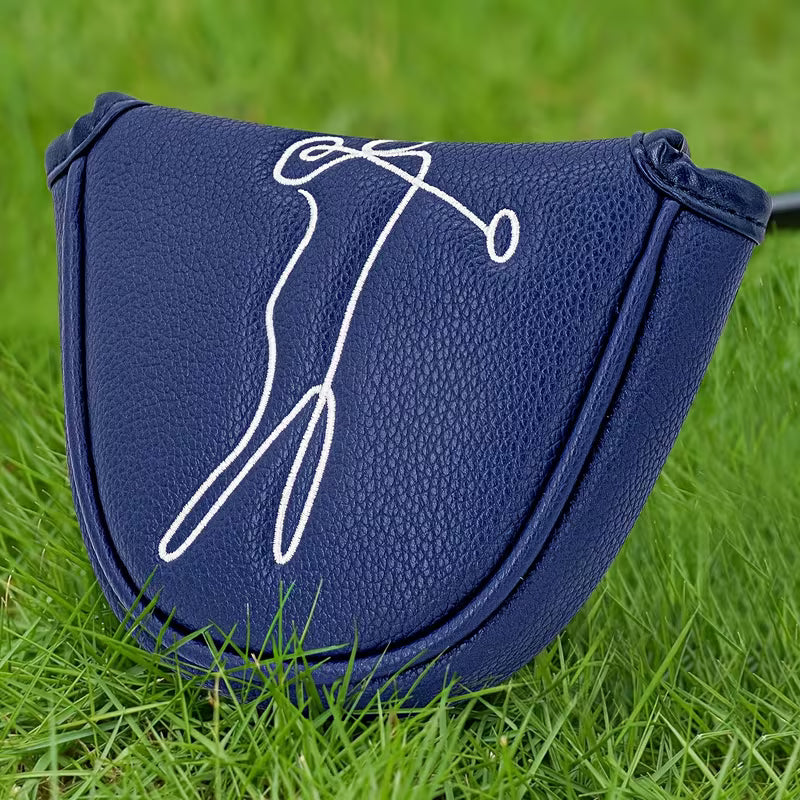 Navy Blue Mallet Putter Headcover – Golfer in Motion PU Leather