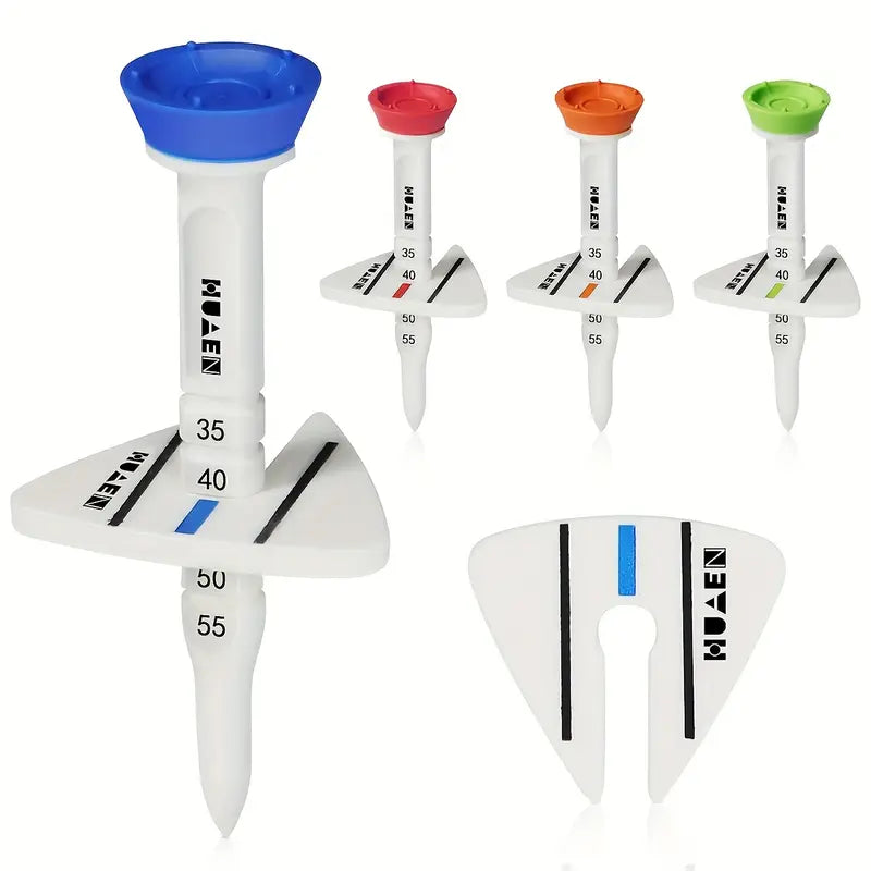 Adjustable Practice Golf Tees (8-Pack) – Silicone Aiming Guide & Height Control System