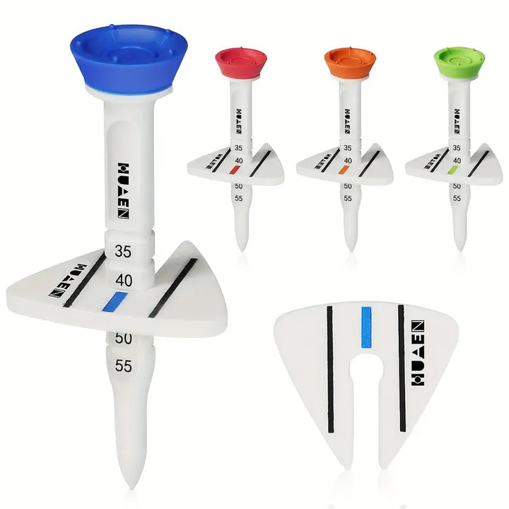 Adjustable Practice Golf Tees (8-Pack) – Silicone Aiming Guide & Height Control System