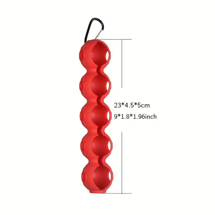 5-Ball Deluxe Golf Ball Holder – High-Capacity Clip-On Carrier with Tee Slots