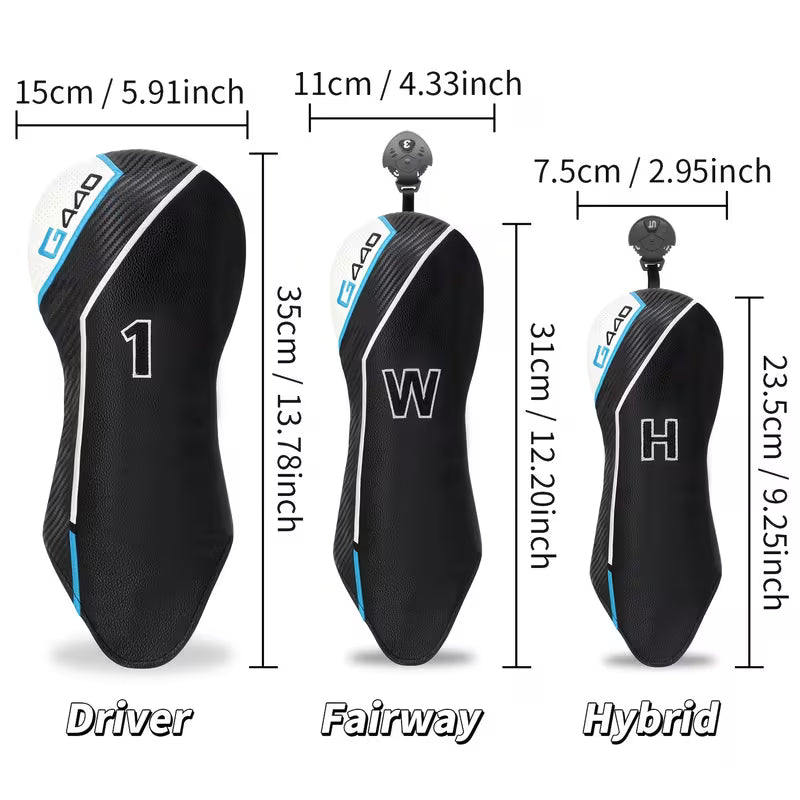 G440 Sport Golf Headcover – Carbon Fiber Style (Driver, Fairway, Hybrid)