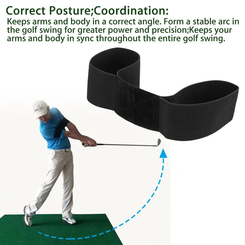 Golf Swing Trainer Arm Band – Durable Elastic Connection & Posture Corrector