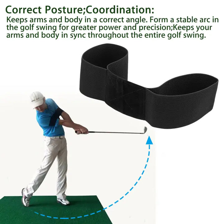 Golf Swing Trainer Arm Band – Durable Elastic Connection & Posture Corrector