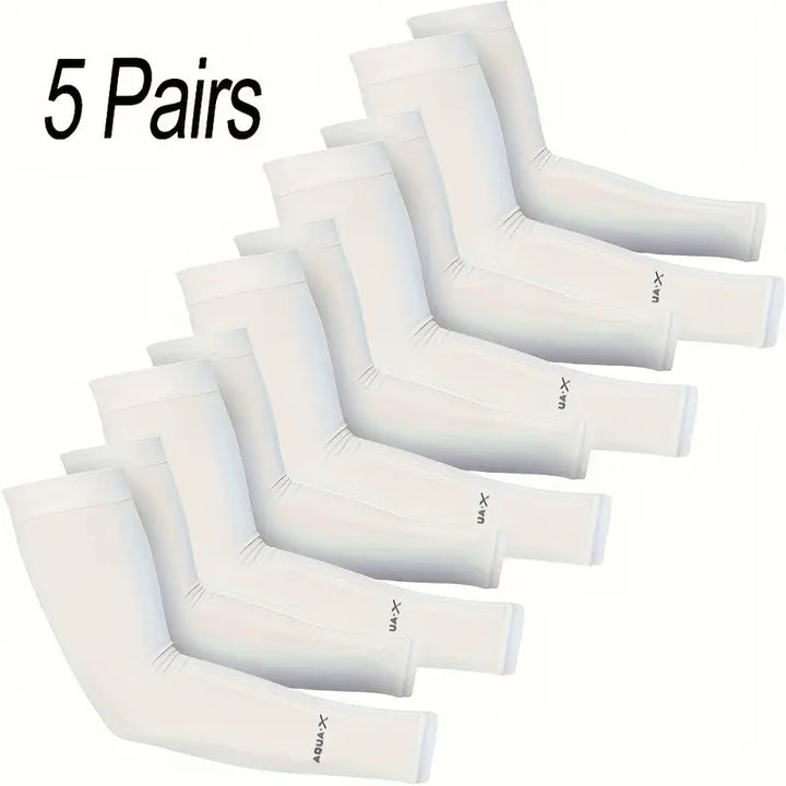 Cooling Arm Protective Sleeves (5-Pack) – UPF 50+ UV Sun Shield & Breathable Compression