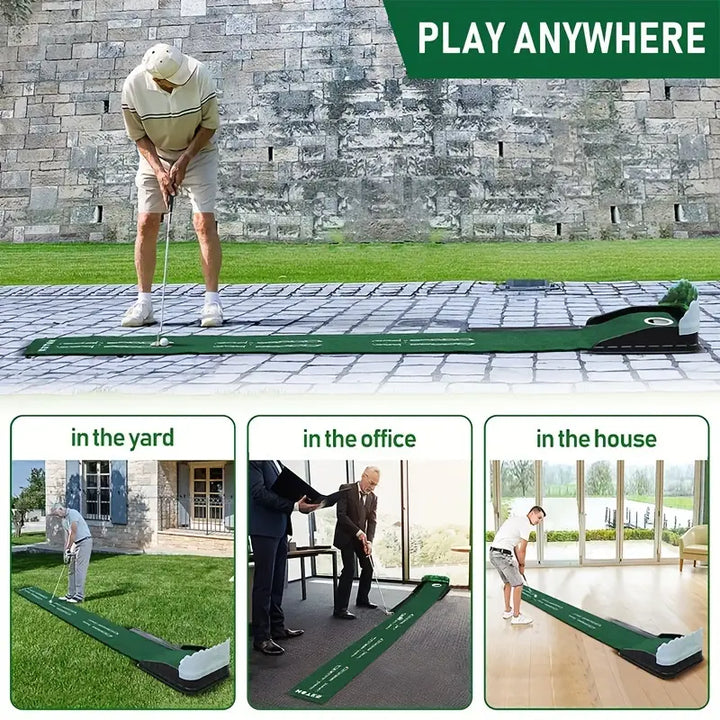 Golf Putting Mat with Auto Ball Return – Indoor Practice Green