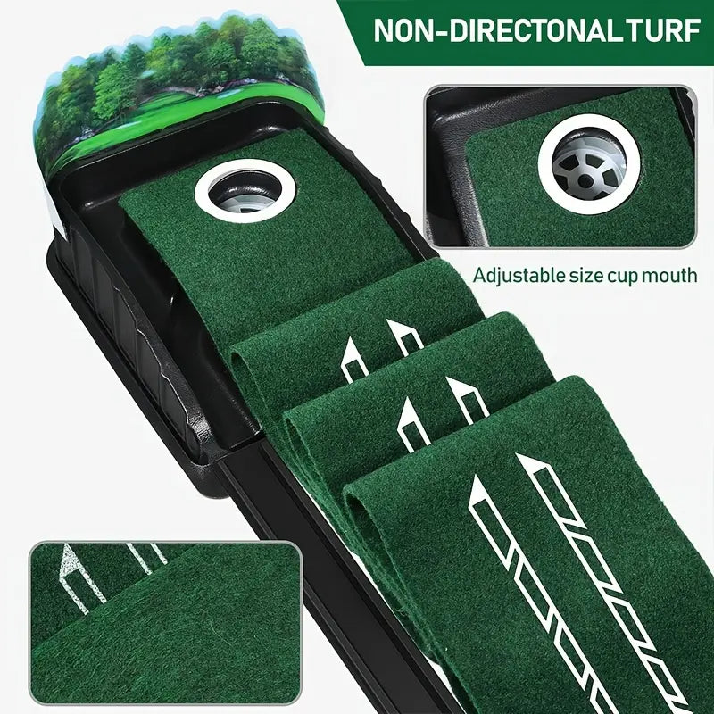 Golf Putting Mat with Auto Ball Return – Indoor Practice Green