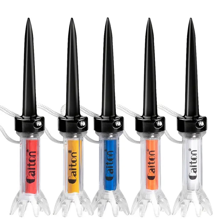 Magnetic Golf Tees (5-Pack) – 79mm Low Resistance Tees with Anti-Loss Tether