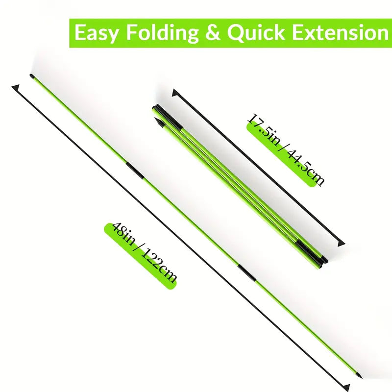 Collapsible Golf Alignment Sticks (2-Pack) – Foldable Training Rods for Travel & Practice