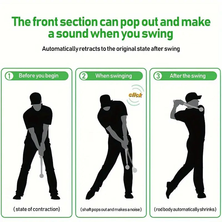 Telescopic Golf Swing Trainer & Warm-Up Stick – Rhythm, Tempo & Grip Aid