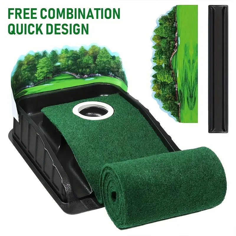 Golf Putting Mat with Auto Ball Return – Indoor Practice Green