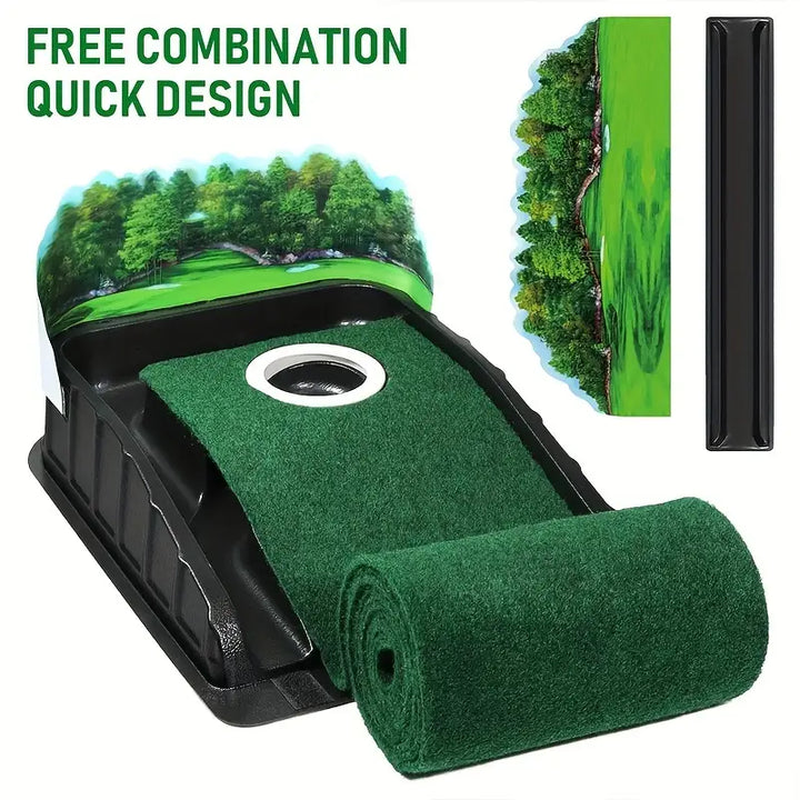 Golf Putting Mat with Auto Ball Return – Indoor Practice Green