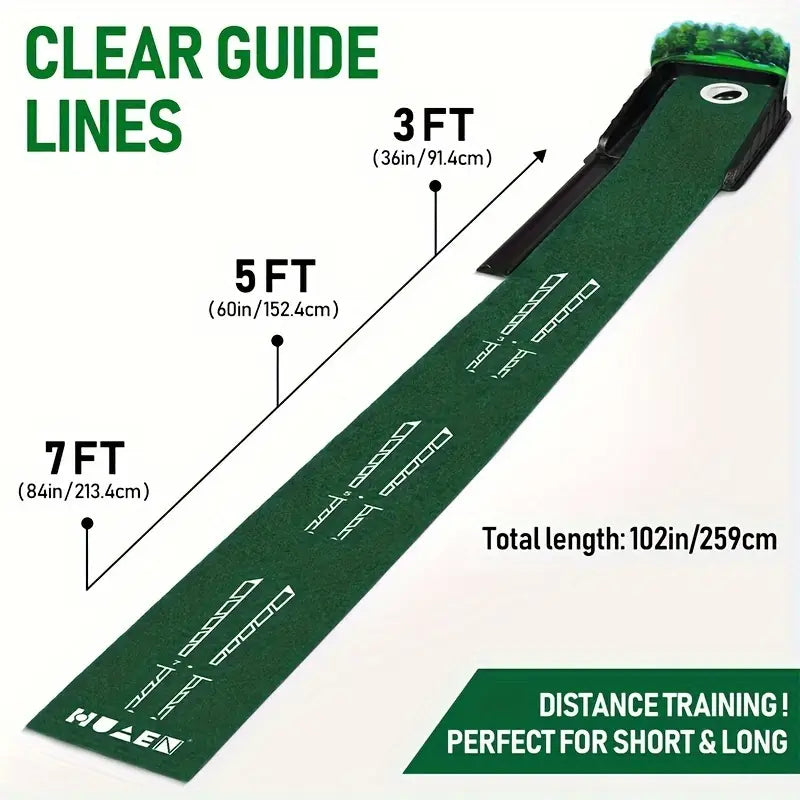 Golf Putting Mat with Auto Ball Return – Indoor Practice Green