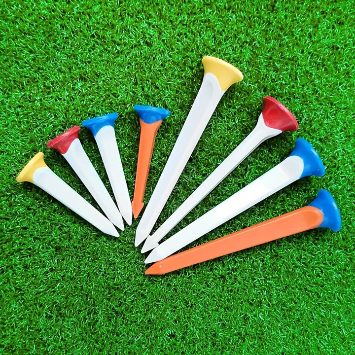 Professional Golf Tees (15-Pack) – 80mm Durable Plastic Driver Tees (Mixed Colors)