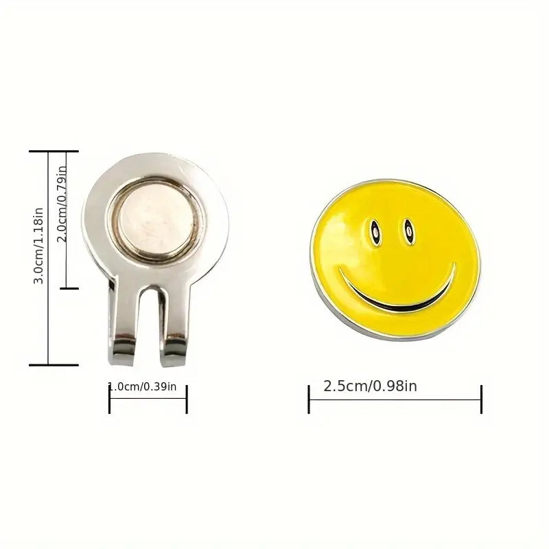 Happy Face Magnetic Golf Ball Marker & Hat Clip