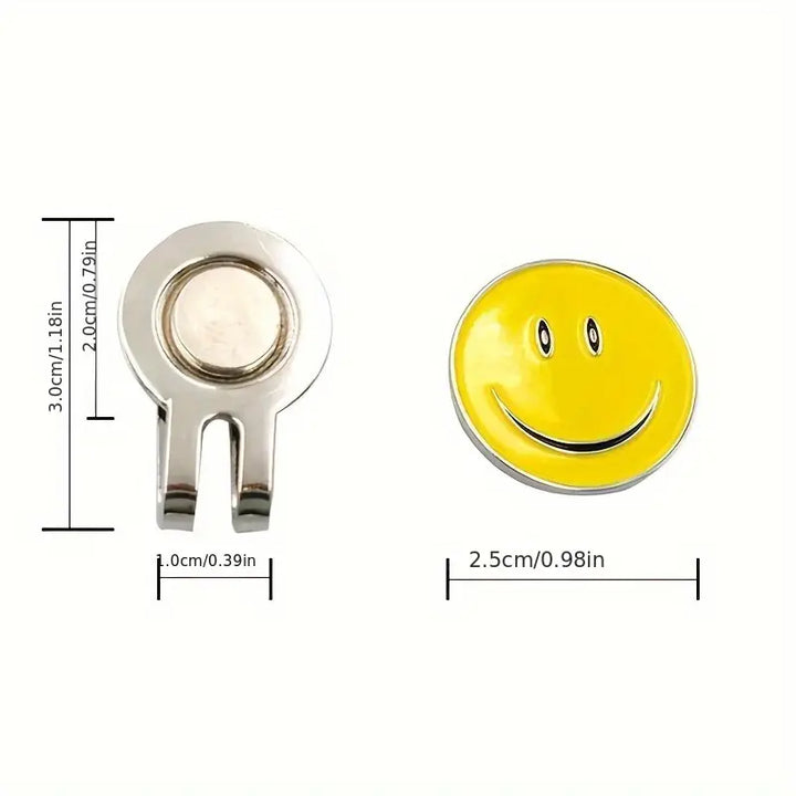 Happy Face Magnetic Golf Ball Marker & Hat Clip