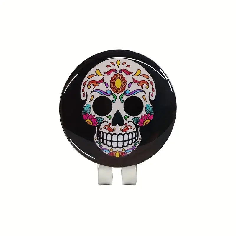 Sugar Skull Magnetic Golf Ball Marker & Hat Clip – Day of the Dead