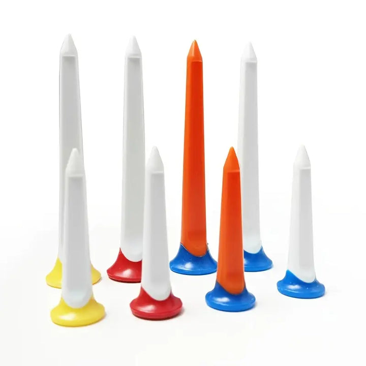 Professional Golf Tees (15-Pack) – 80mm Durable Plastic Driver Tees (Mixed Colors)