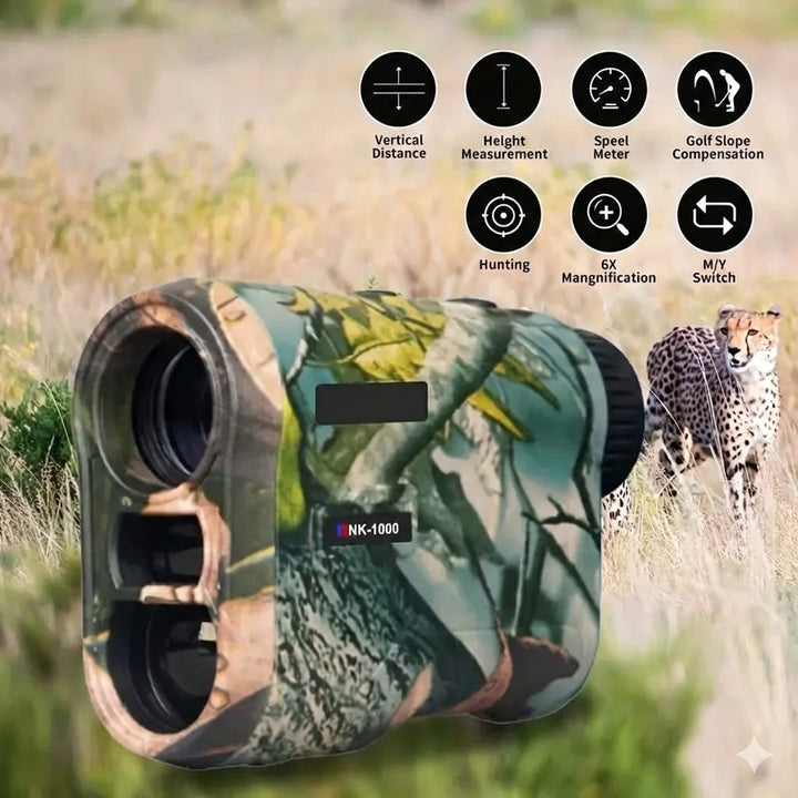 1000m Rechargeable Golf & Hunting Rangefinder – 6x Magnification Precision Laser with Camouflage Finish